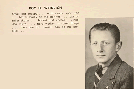 Roy H. Weidlich Yearbook Photo